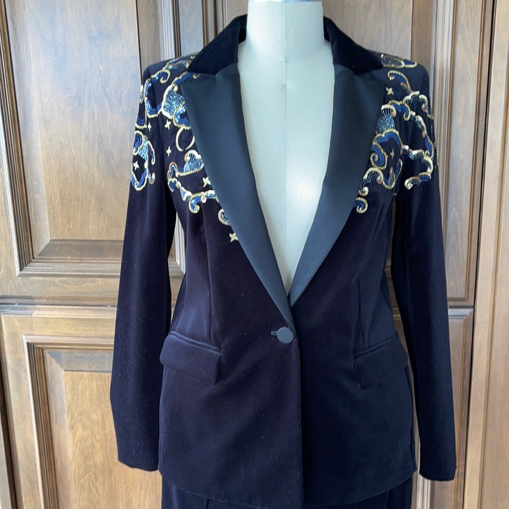 Sequin embroidered velvet Escada jacket and pants - Picture 1 of 7